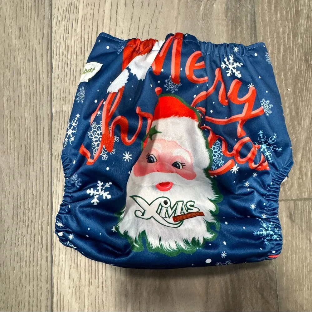 Mumsbest Reusable Cloth Diaper Merry Christmas Santa Claus Pattern